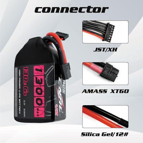 6S 1100mAh 100C 22.2V Lipo Battery with XT60 Plug (2 PCS) C743550