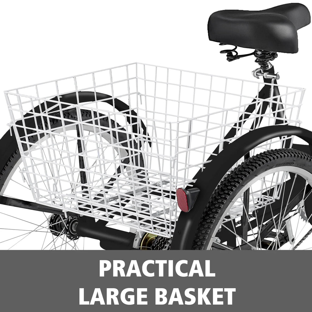 24 1-Speed 3 Wheel Adult Tricycle with Basket Y53424