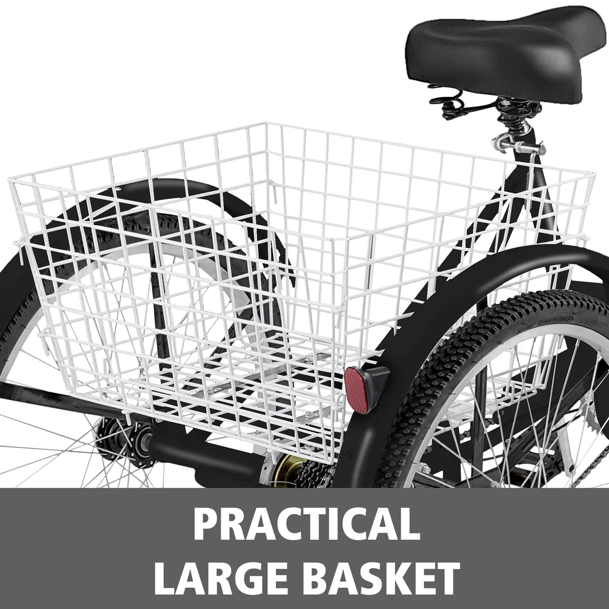24 1-Speed 3 Wheel Adult Tricycle with Basket Y53424