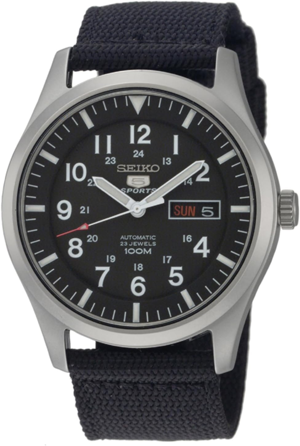 Automatic Stainless Steel Watch with Nylon Strap B217167