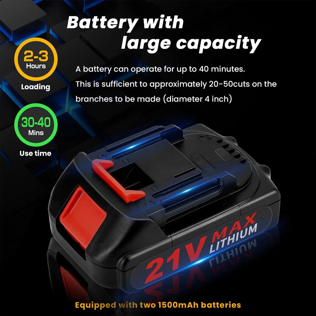 6 Inch 8 Inch Cordless Chainsaw with 2 Battery Auto-oil System P823