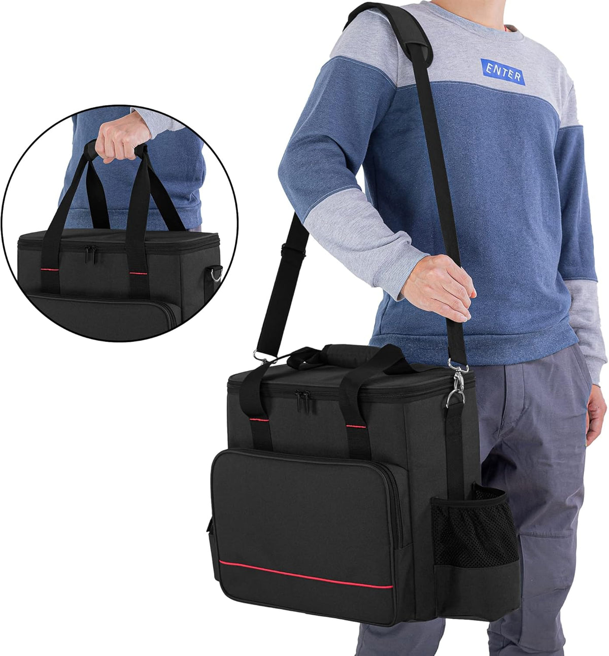 Portable Heater Carry Bag with Pockets and Handles Black U56752