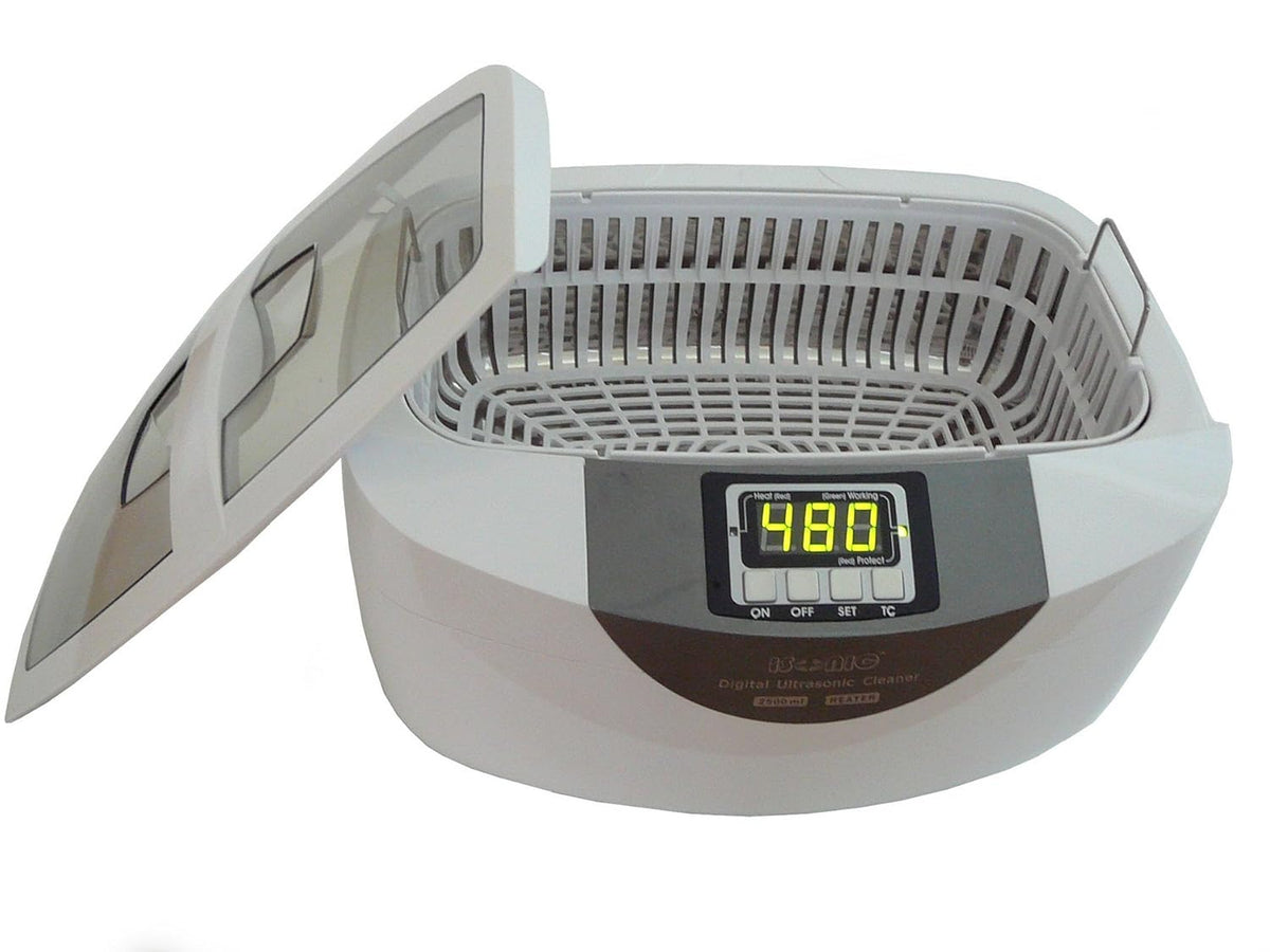 Commercial Ultrasonic Cleaner, 2.5L, White, Plastic Tray, 110V B7228