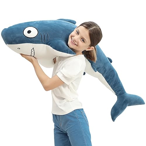Blue 32” Shark Plush Stuffed Animal N834