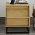 Natural Oak Solid Wood Nightstand with Two Drawers L85134