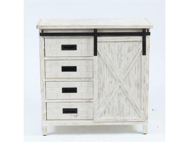 White Farmhouse Storage Cabinet B51337