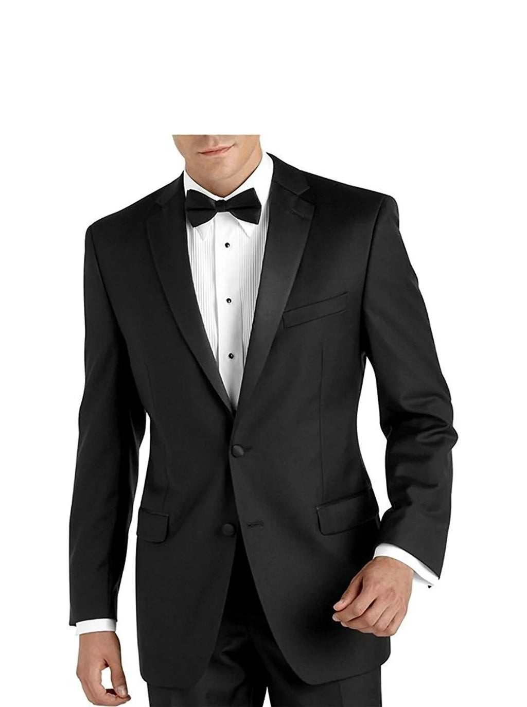 Black Single Breasted Notch Lapel Tuxedo Suit Set W232