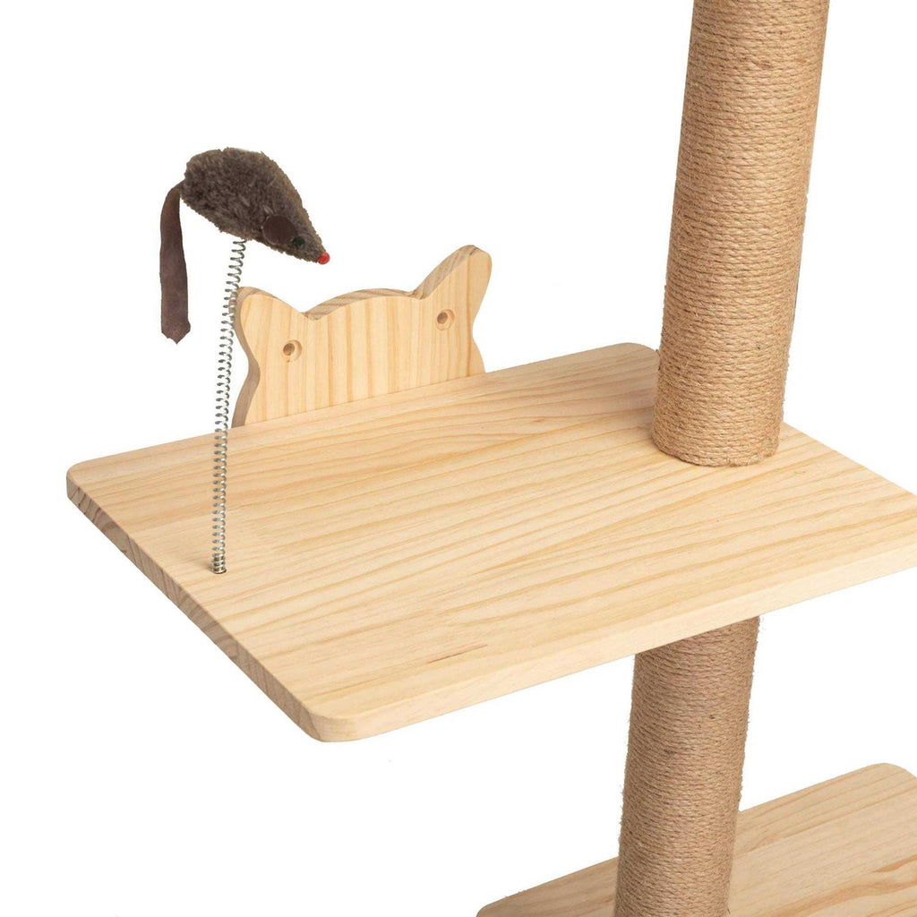 4-Tier Wall Mounted Cat Tree with Hammock Y3441