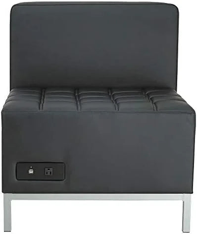 Black Powered Armless L Sectional N142219