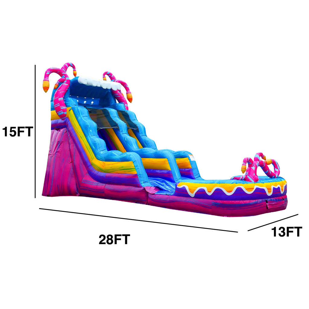 Commercial Grade Bounce House Inflatable with Water Slide and Pool Combo, Dual Lane Slide Z96279