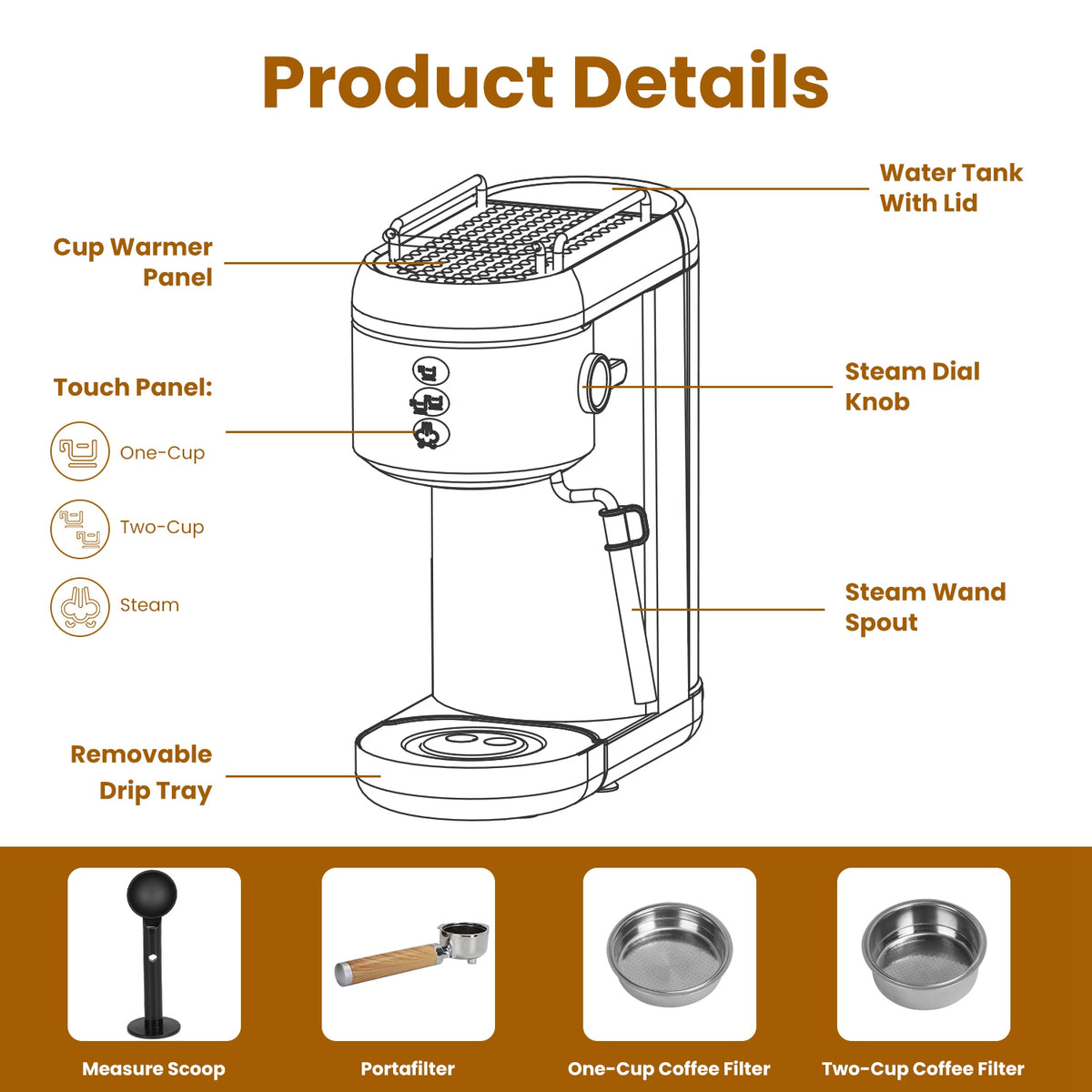 Espresso Machine with Milk Frother System H713409