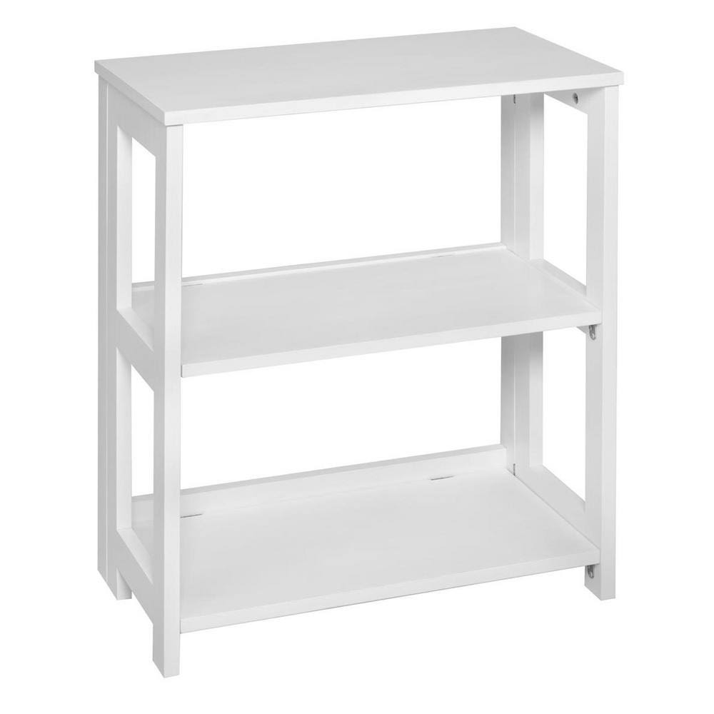 White Wood 2-Shelf Folding Bookcase V16520