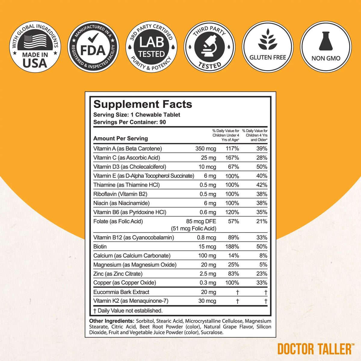 Multivitamins and Multiminerals Chewable Tablets K626