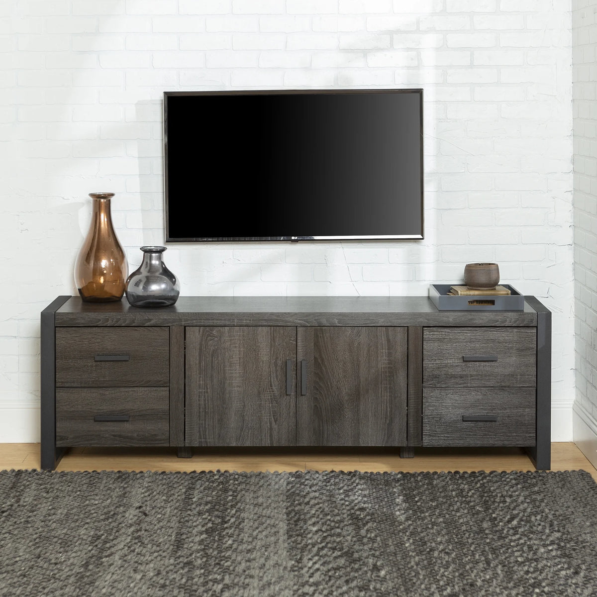 Metal and Wood TV Stand up to 78" Charcoal K4251