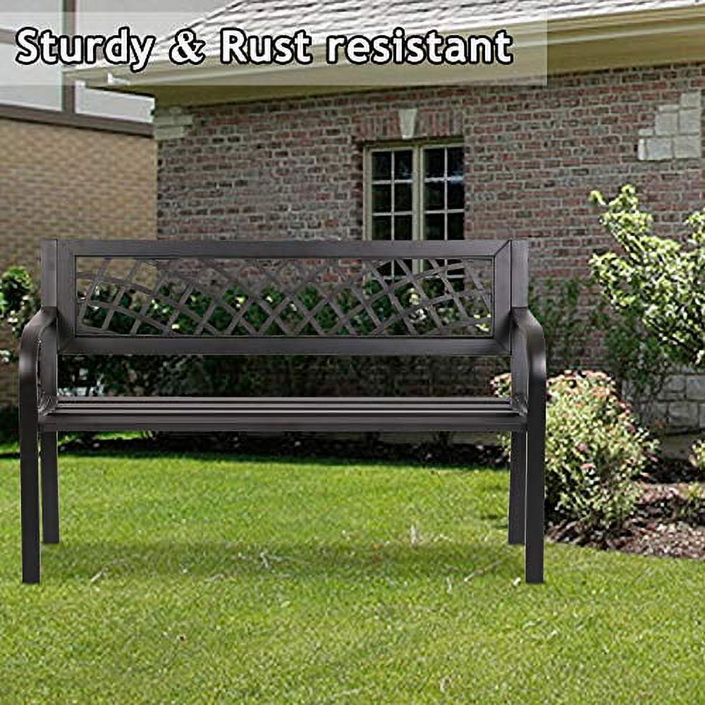 Black Cast Iron Outdoor Bench E7047