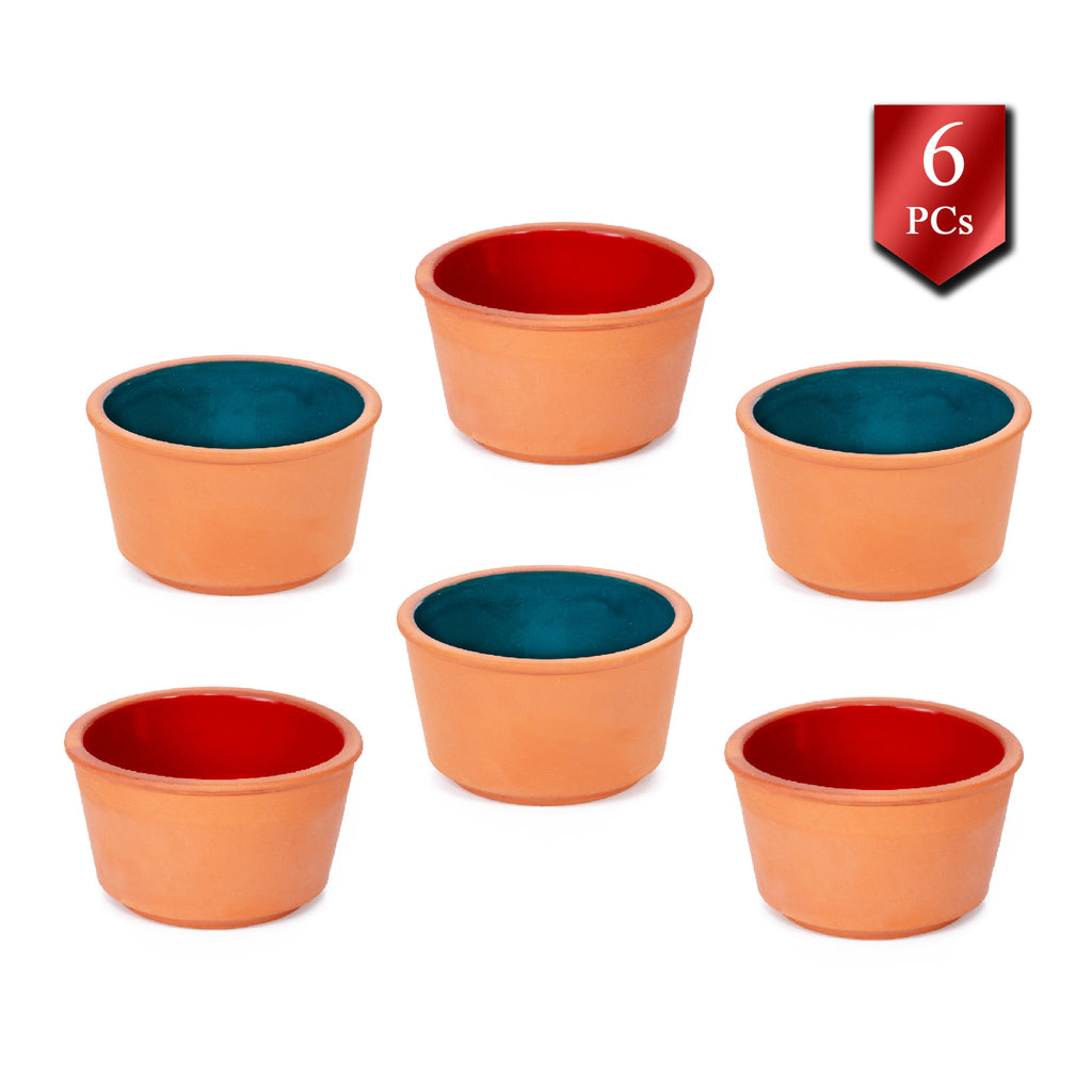 Set of 6 Terracotta Clay Serving Bowls R89066