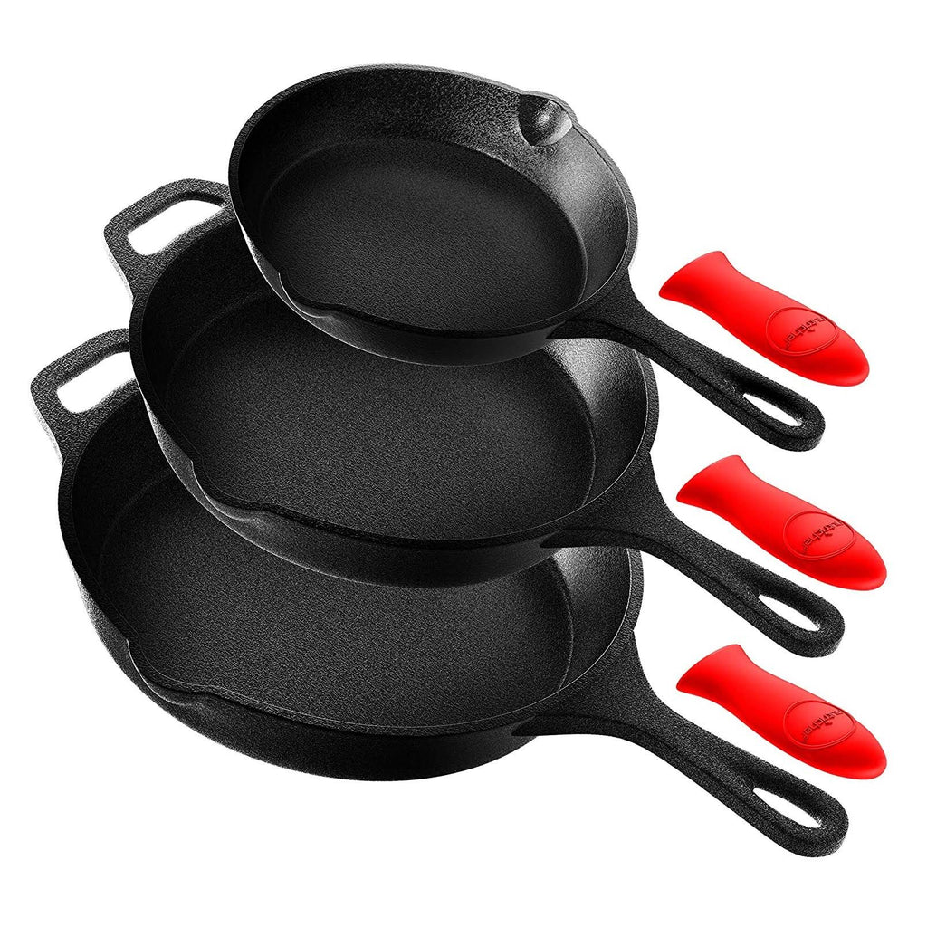 3 Piece Non Stick Cast Iron Skillet Fry Pan Set C205187