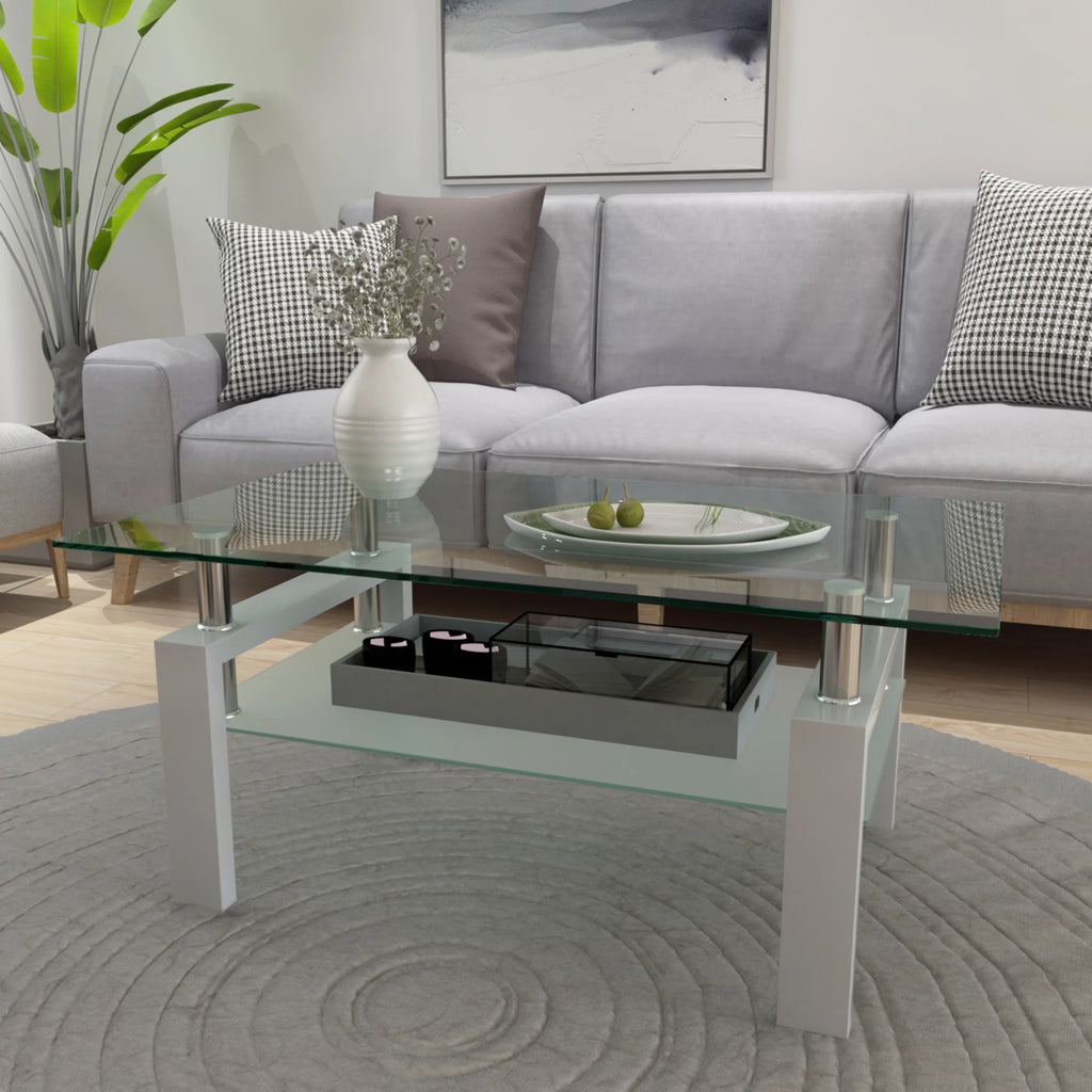White Glass Coffee Table J704