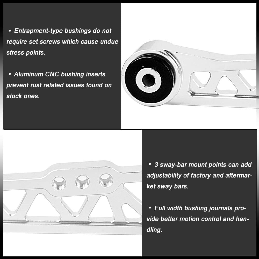 Lower Control Arms Aluminum with Bushing for Honda Civic CRX Del-Sol Acura Integra (1 Pair) W81749