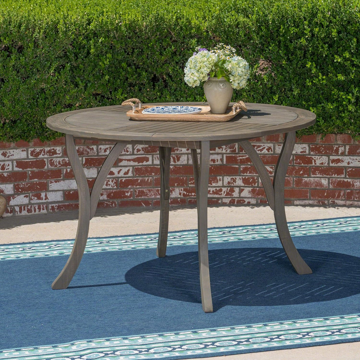 47 Round Acacia Wood Dining Table R43338