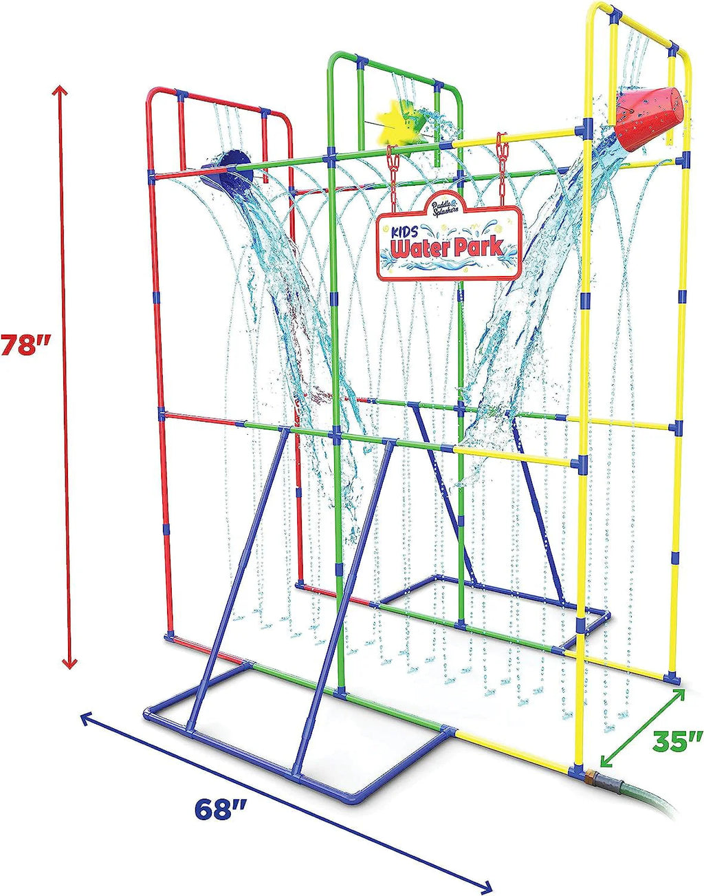 Waterpark Sprinkler Water Toy with Dump Buckets and Splash Wheel T250