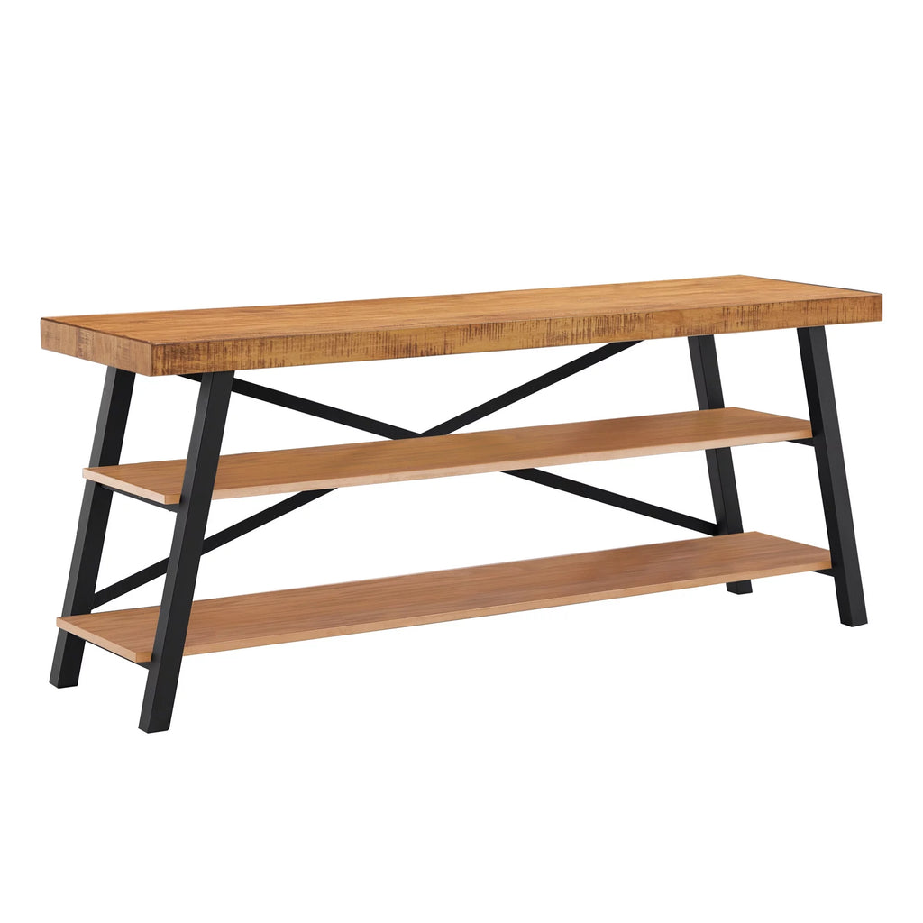 Rustic Wood and Metal TV Stand T445