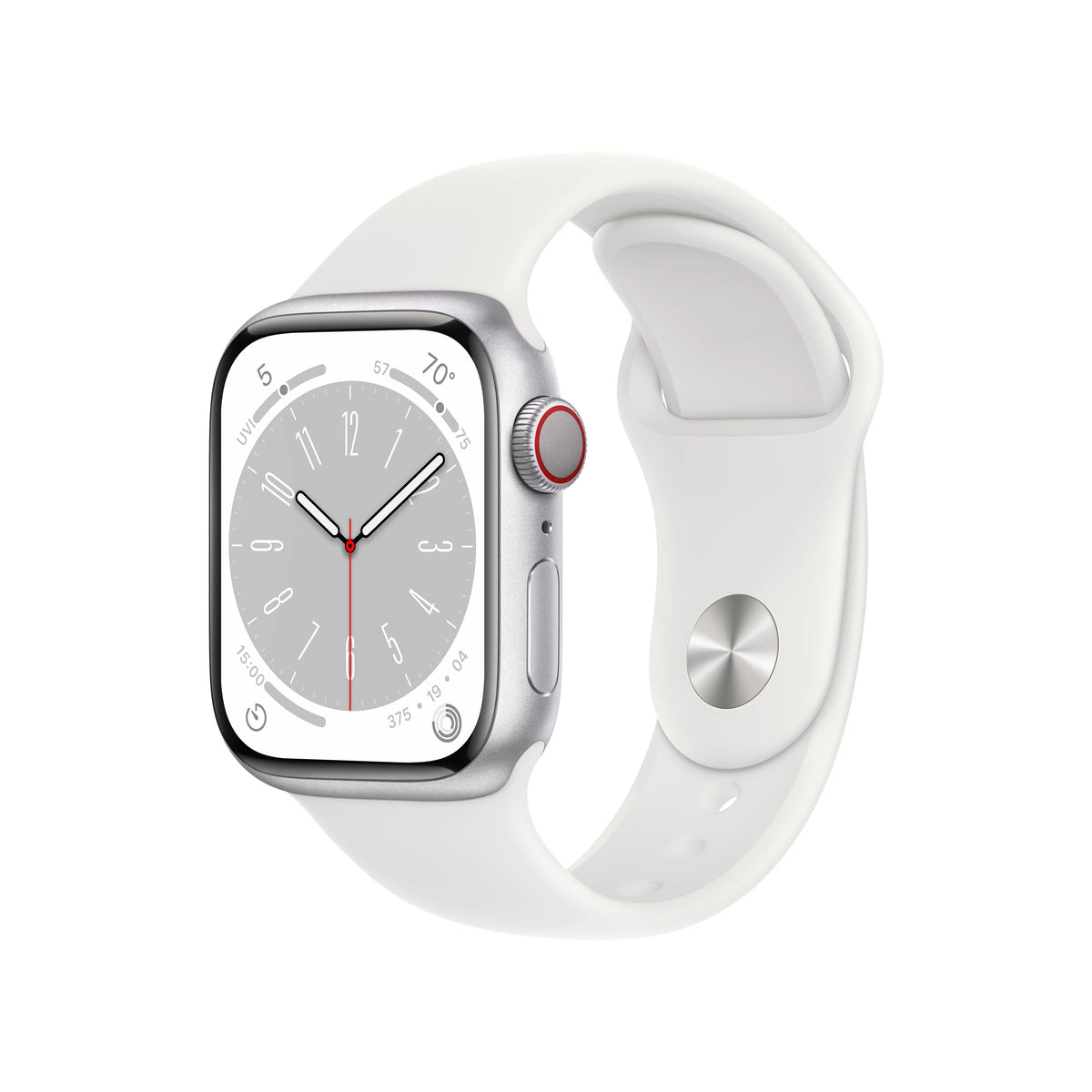 Silver 41mm Aluminum Case Smartwatch with White Sport Band N665863