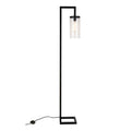 Industrial Black Bronze Floor Lamp with Glass Shade H356