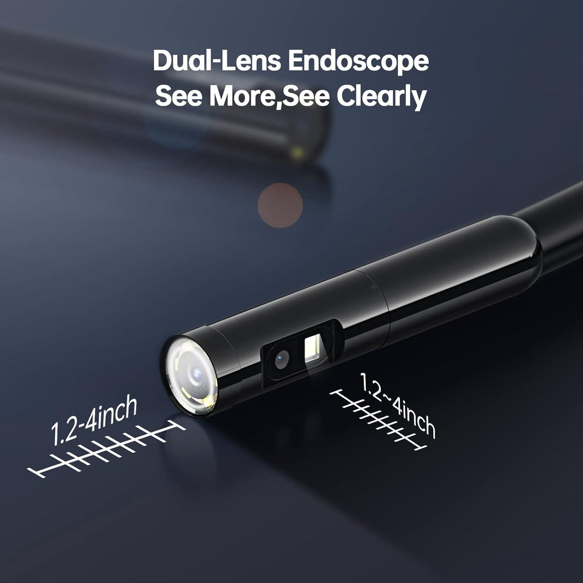 Dual Lens Endoscope Borescope 4.5 HD Inspection Camera with Light 16.5ft I1675