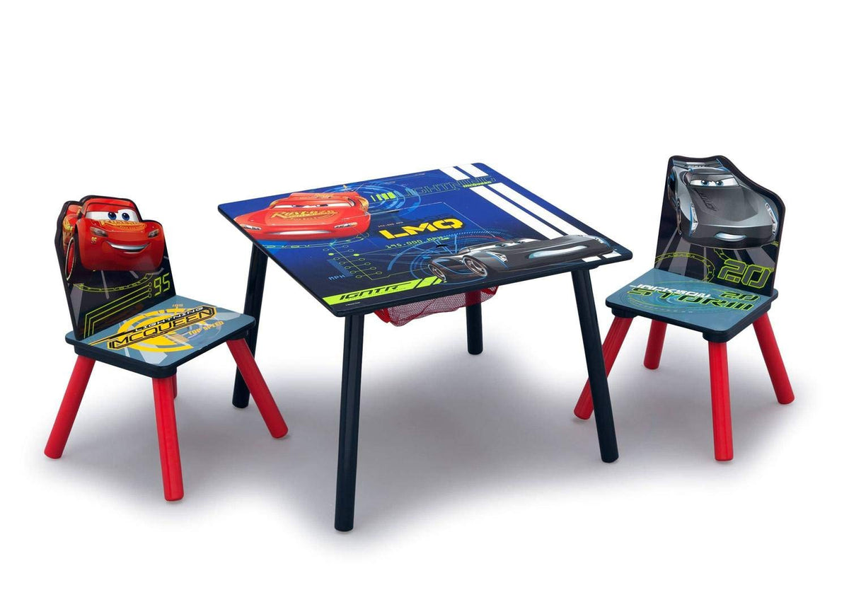 Toy Organizer and Kids Table and Chair Set With Storage (2 Chairs Included) I3767