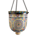 Multi-Color Mosaic Hanging Lantern Z228