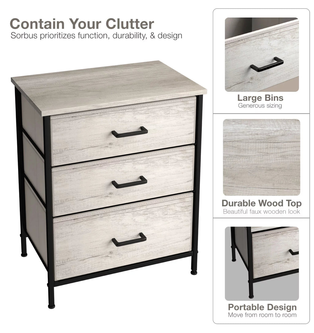3 Drawer Nightstand X19526