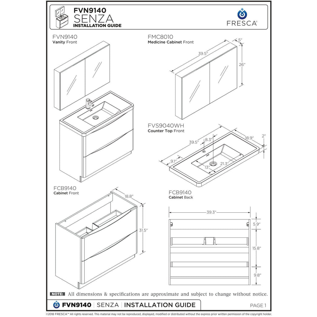 Glossy White Free Standing Bathroom Cabinet L873336