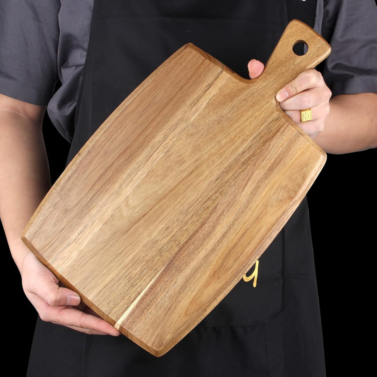 Acacia Wood Cutting Board with Handle Q2817