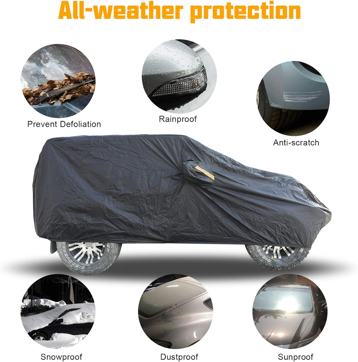 2 Door Full Car Cover with Driver Door Zipper I75010