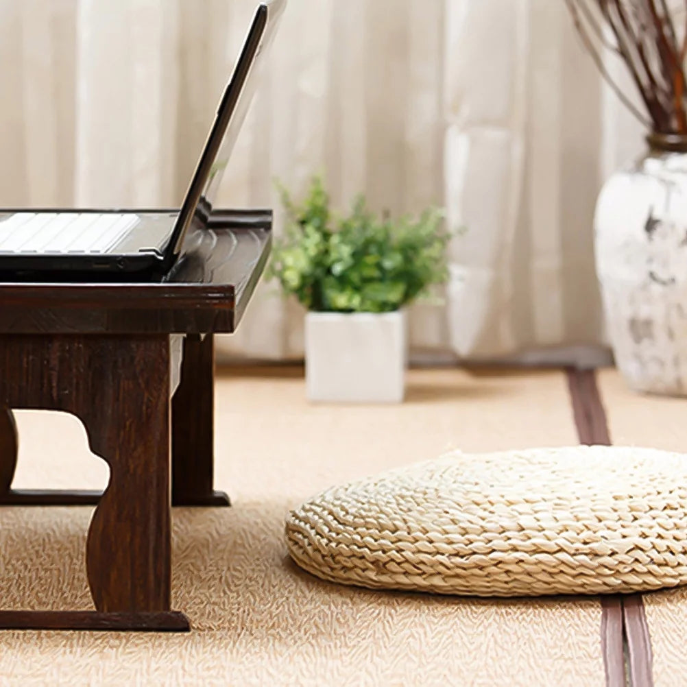 Round Straw Weave Floor Pillow F893