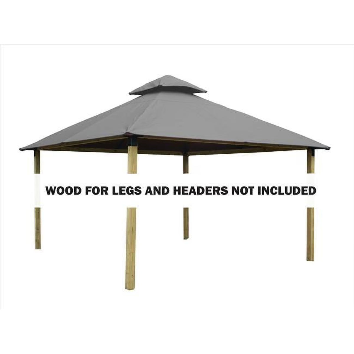 12 sq. ft. Gazebo Roof Framing & Mounting Kit with Mist Gray Canopy X724349