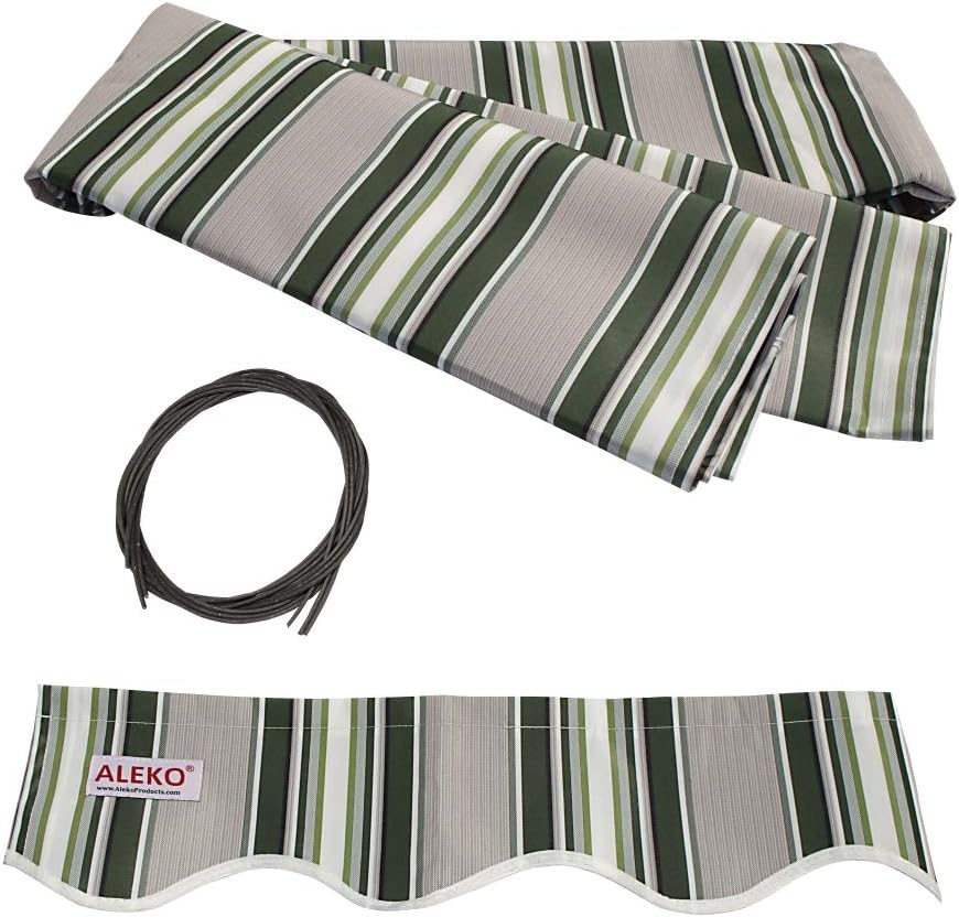 Motorized Retractable Patio Awning with Polyester Canopy C979342