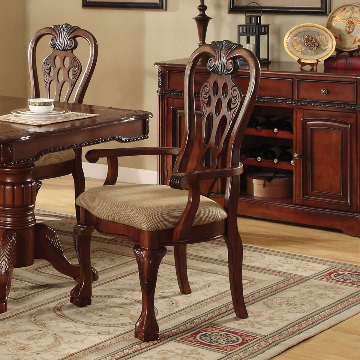 Cherry Arm Chair Set of 2 L776