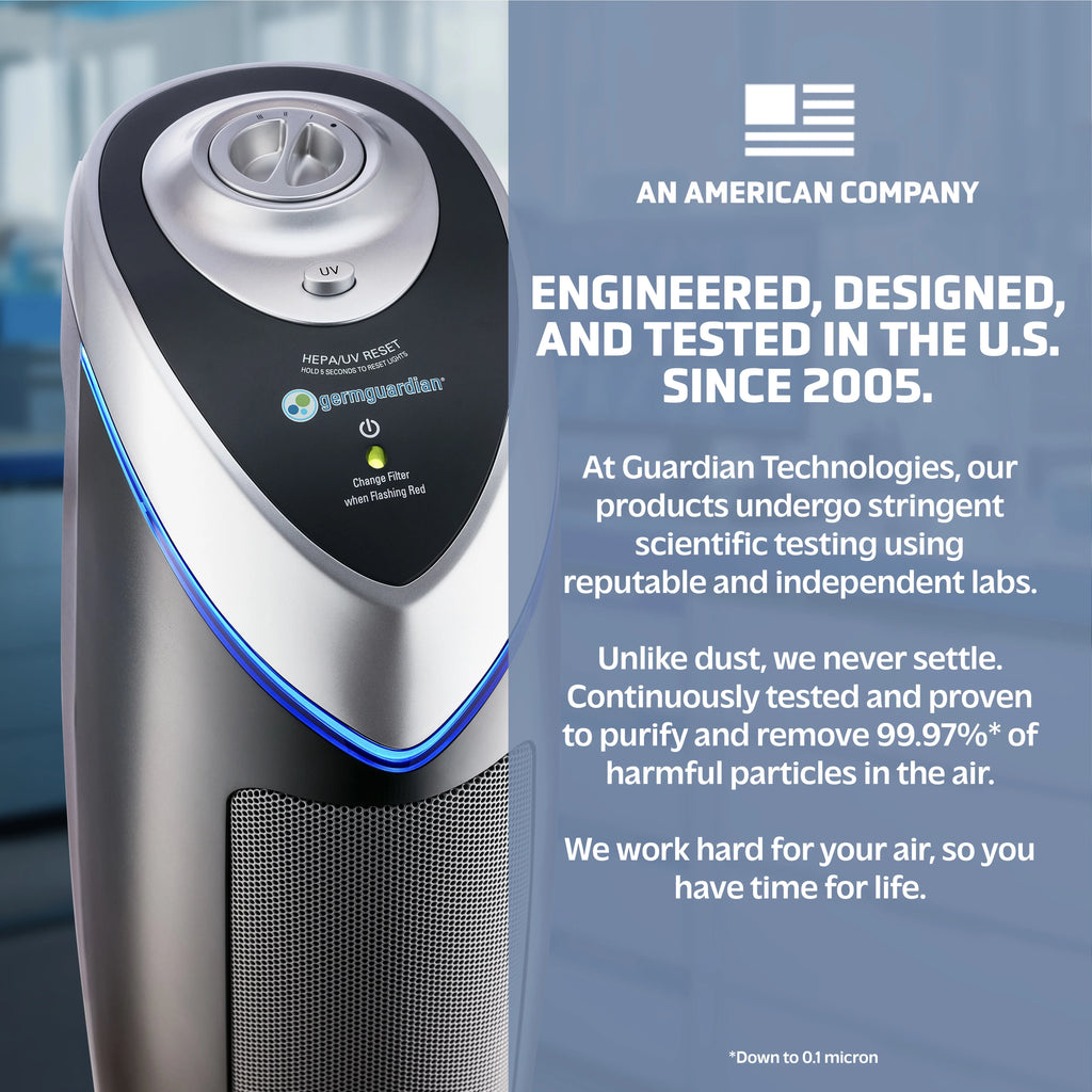 Tower Air Purifier with True HEPA Filter and UV-C Sanitizer, 2-Pack V195261