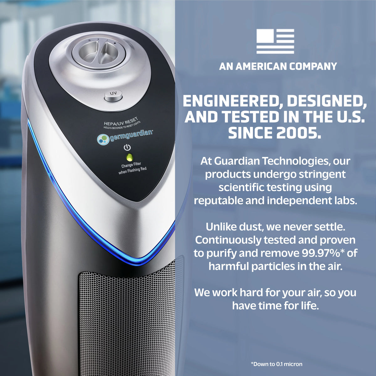 Tower Air Purifier with True HEPA Filter and UV-C Sanitizer, 2-Pack V195261
