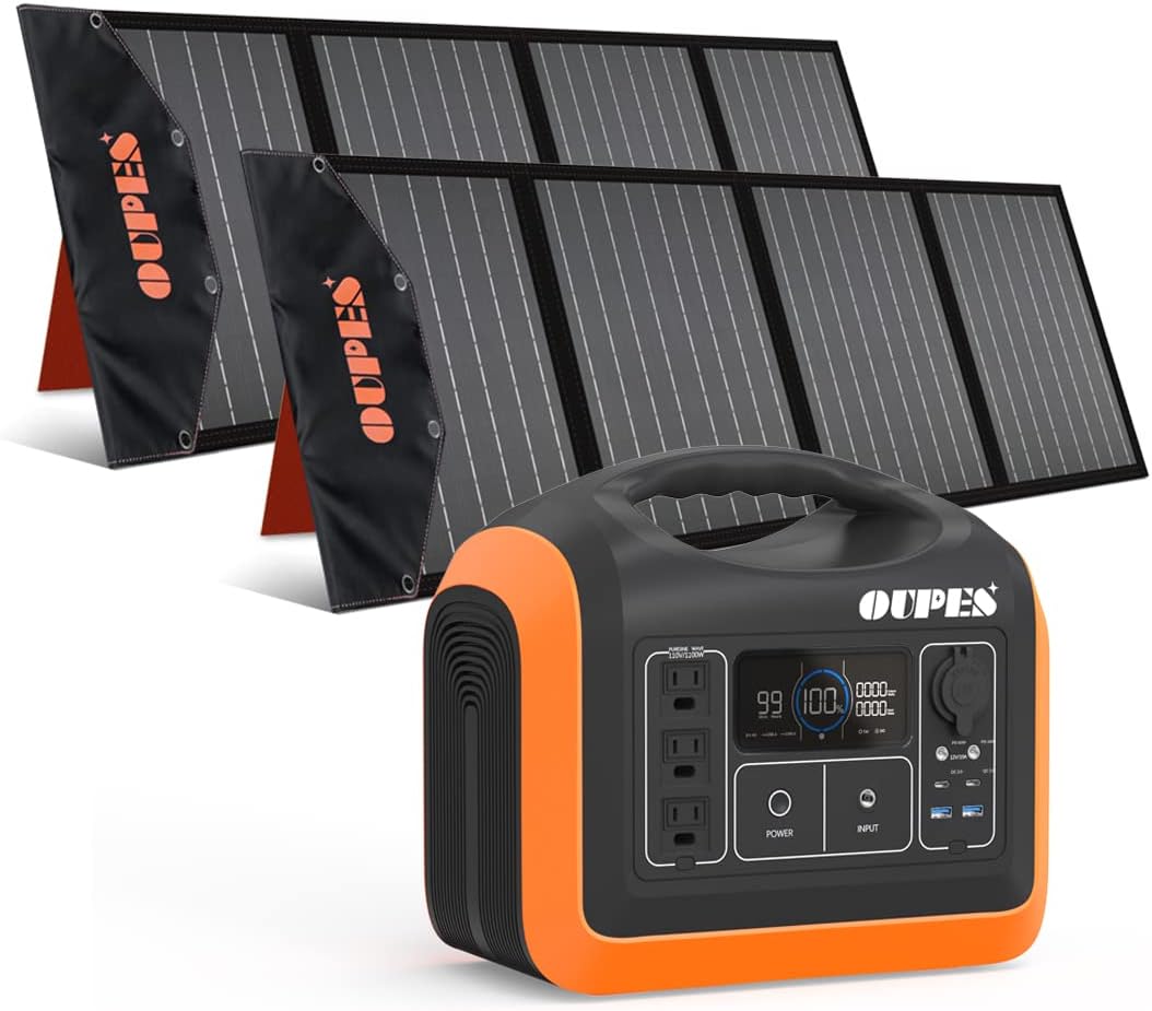 Portable Power Station LiFePO4 Battery with 2 X100W Solar Panel S839
