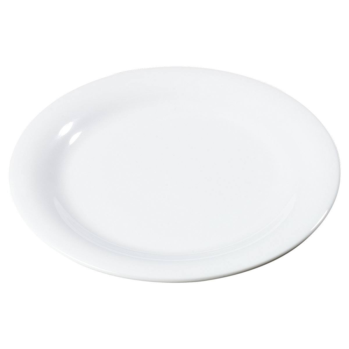 White 9x22 Melamine Narrow Rim Dinner Plate F80397