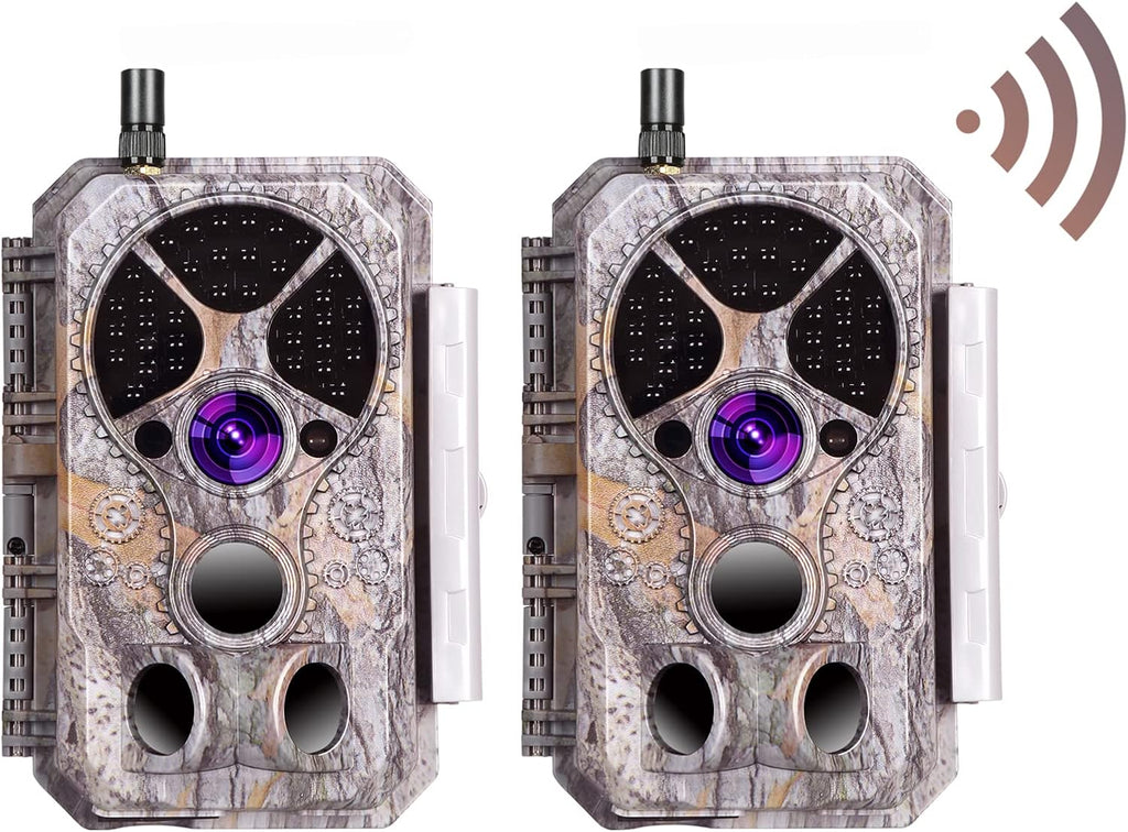 2-Pack Bluetooth WiFi Trail Camera 32MP 1296P Waterproof I4210