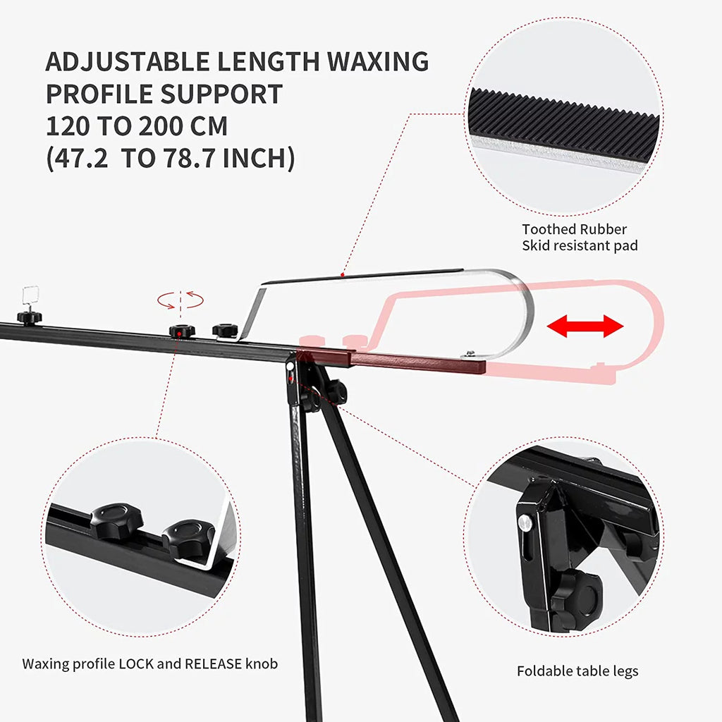 Cross Country Nordic Ski Waxing Single Profile Bench Table with Foldable Legs C3327