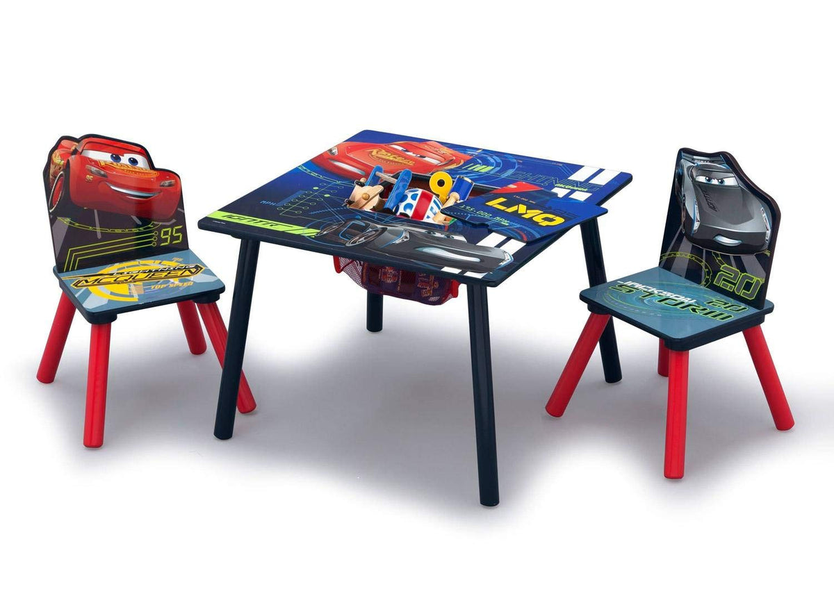 Toy Organizer and Kids Table and Chair Set With Storage (2 Chairs Included) I3767
