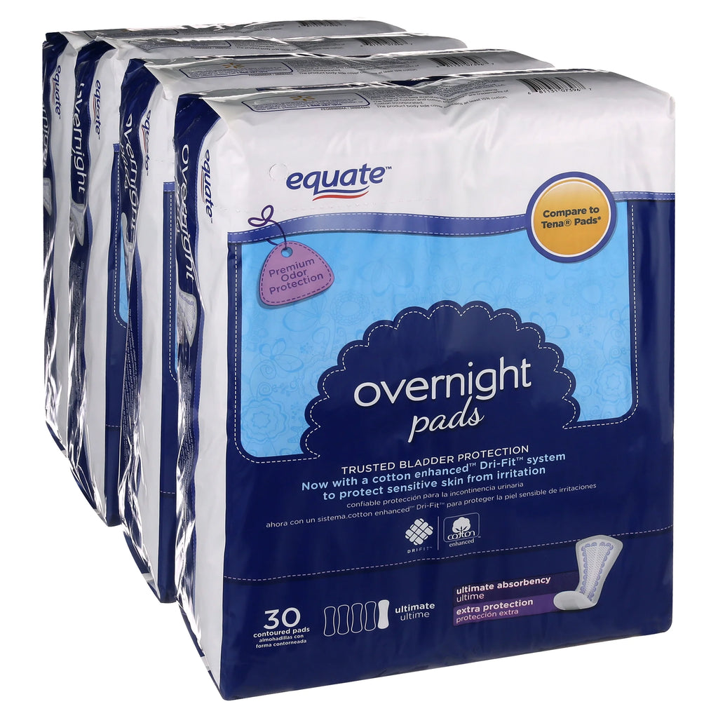 Incontinence Pads, Ultimate Absorbency, Extra Coverage (120 Count) Q75547
