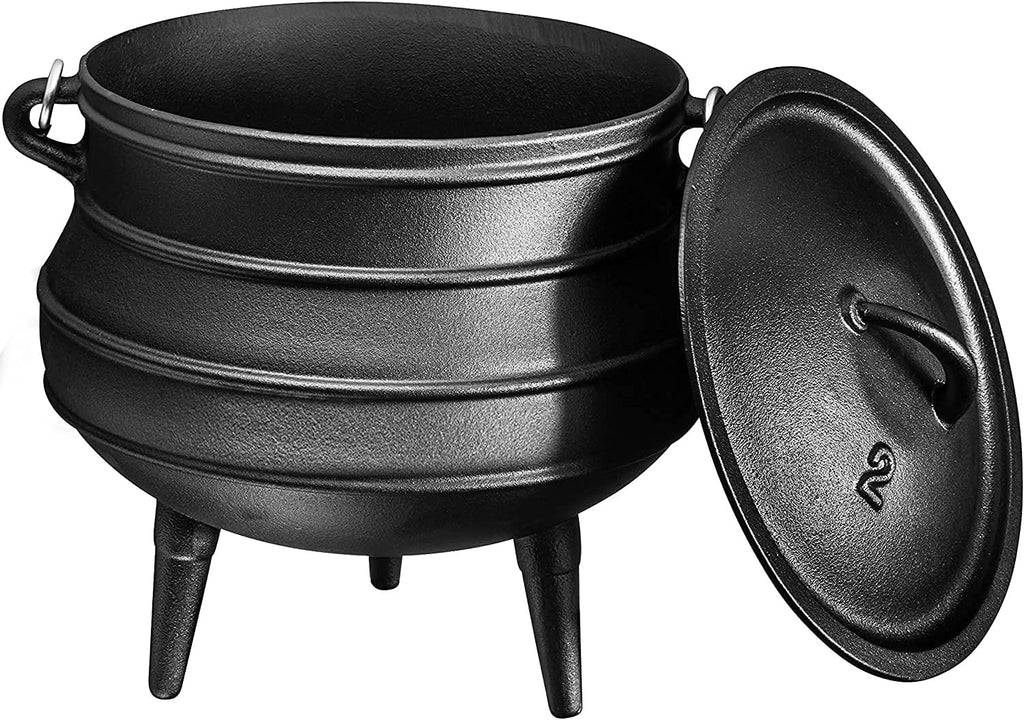 Cast Iron Pre-Seasoned Potjie Pot With Lid, 8 Quarts G8873