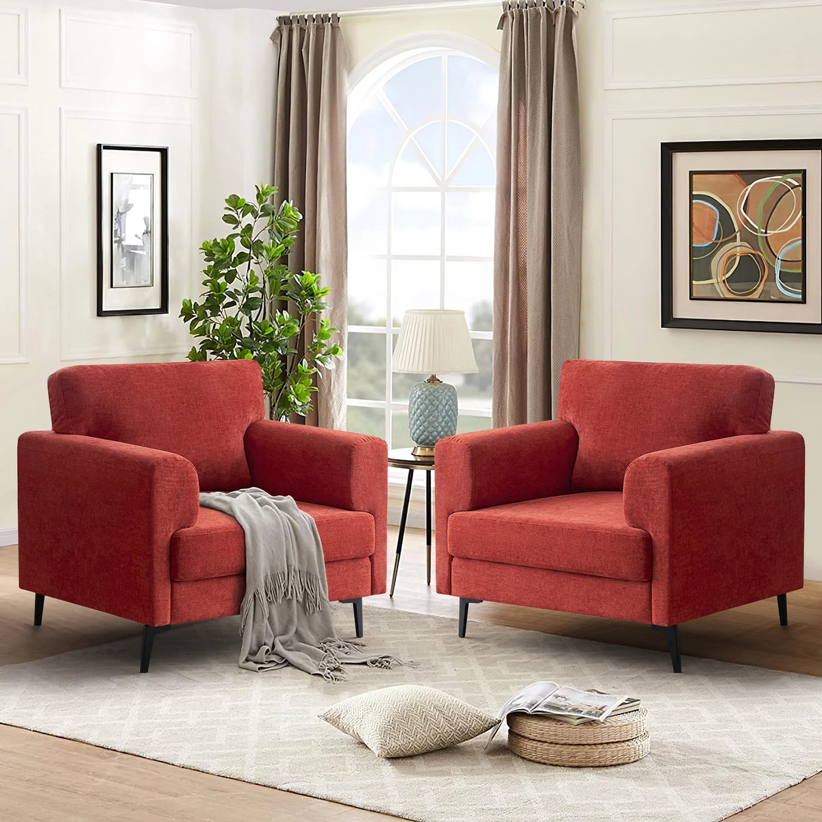Linen Oversized Upholstered Accent Chair S32269