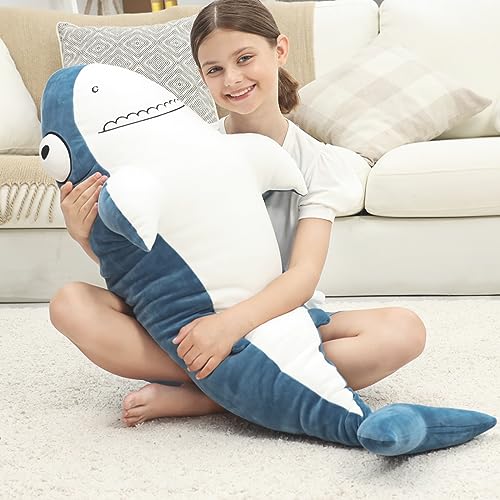 Blue 32” Shark Plush Stuffed Animal N834